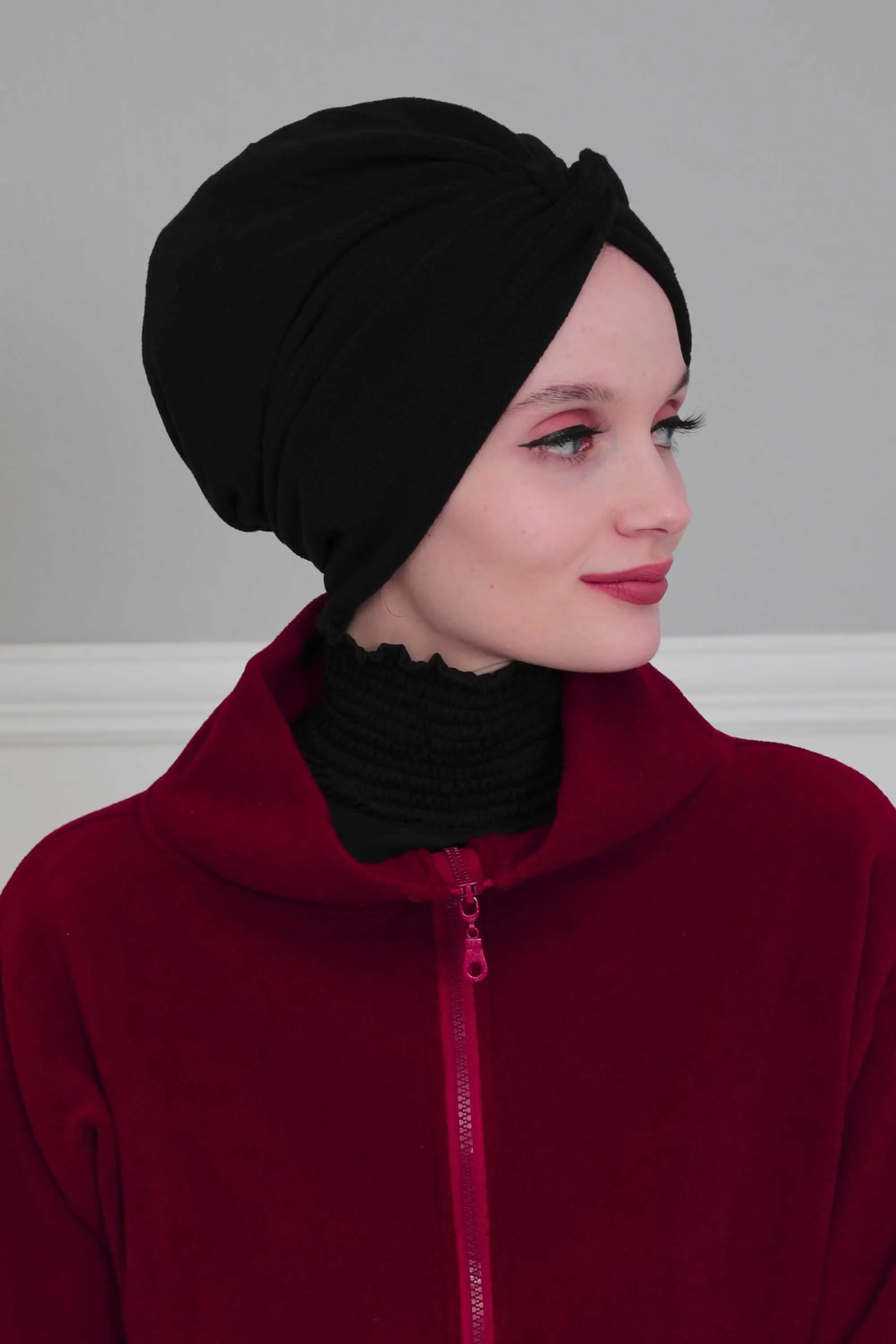 Super Soft Fleece Instant Turban Hijab for Women, Elegant Winter Fashion Hijab Turban, Warm Pre-Tied Headwrap, Comfortable Chemo Bonnet,B-4P