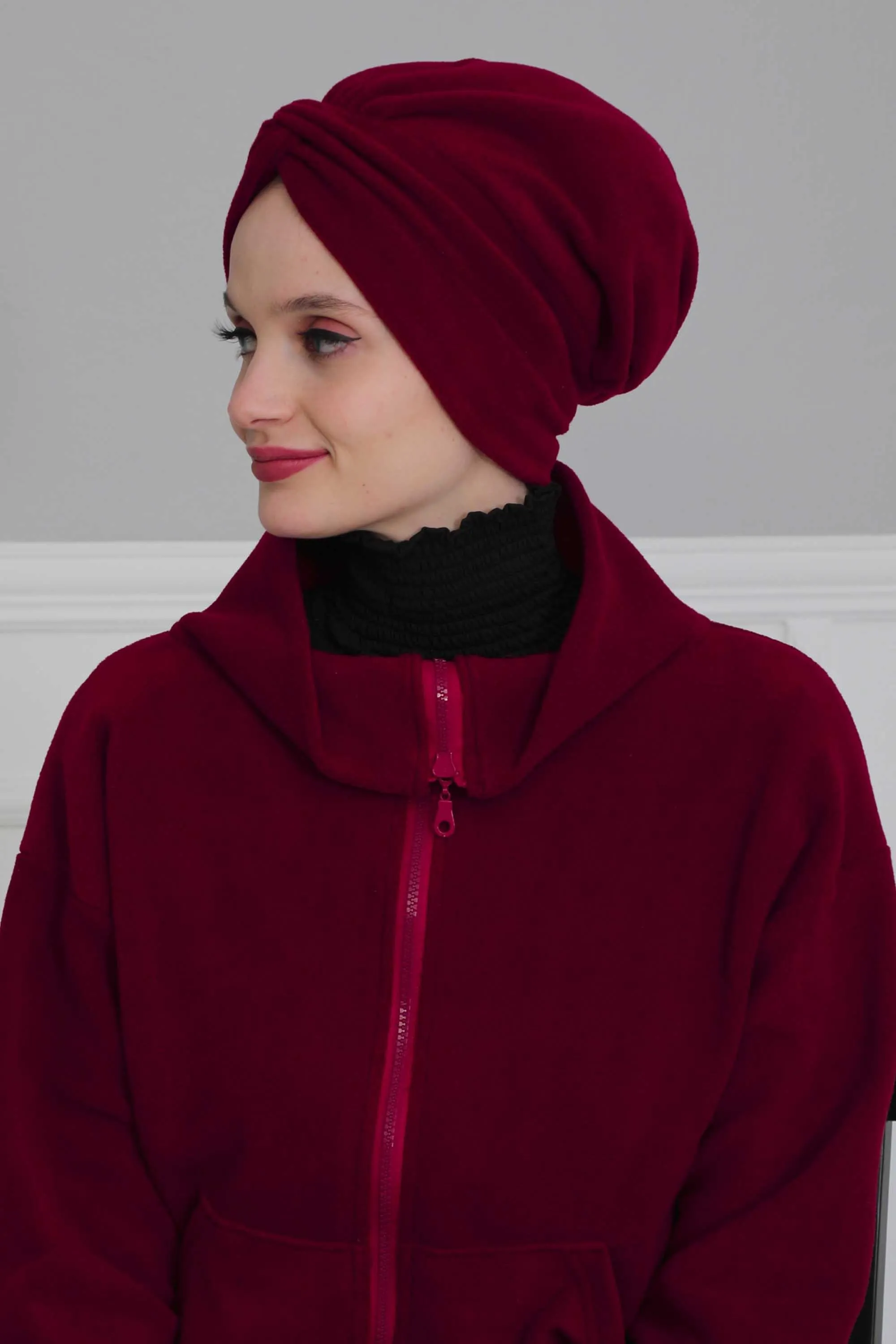 Super Soft Fleece Instant Turban Hijab for Women, Elegant Winter Fashion Hijab Turban, Warm Pre-Tied Headwrap, Comfortable Chemo Bonnet,B-4P