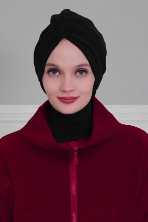 Super Soft Fleece Instant Turban Hijab for Women, Elegant Winter Fashion Hijab Turban, Warm Pre-Tied Headwrap, Comfortable Chemo Bonnet,B-4P