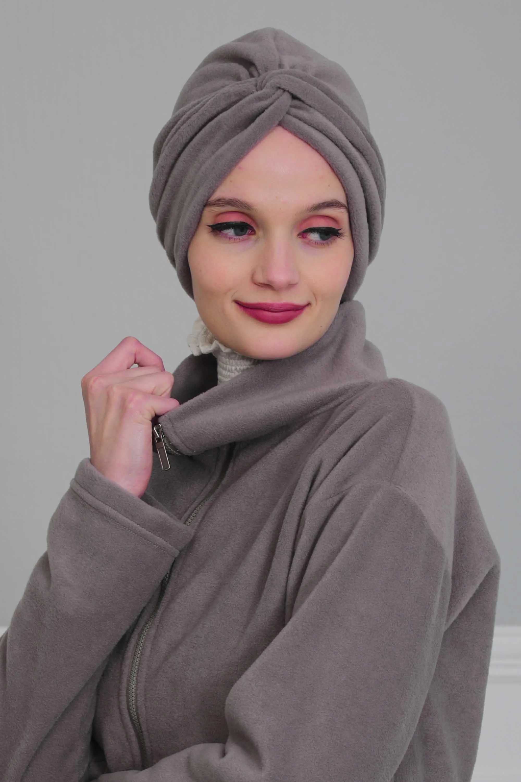 Super Soft Fleece Instant Turban Hijab for Women, Elegant Winter Fashion Hijab Turban, Warm Pre-Tied Headwrap, Comfortable Chemo Bonnet,B-4P