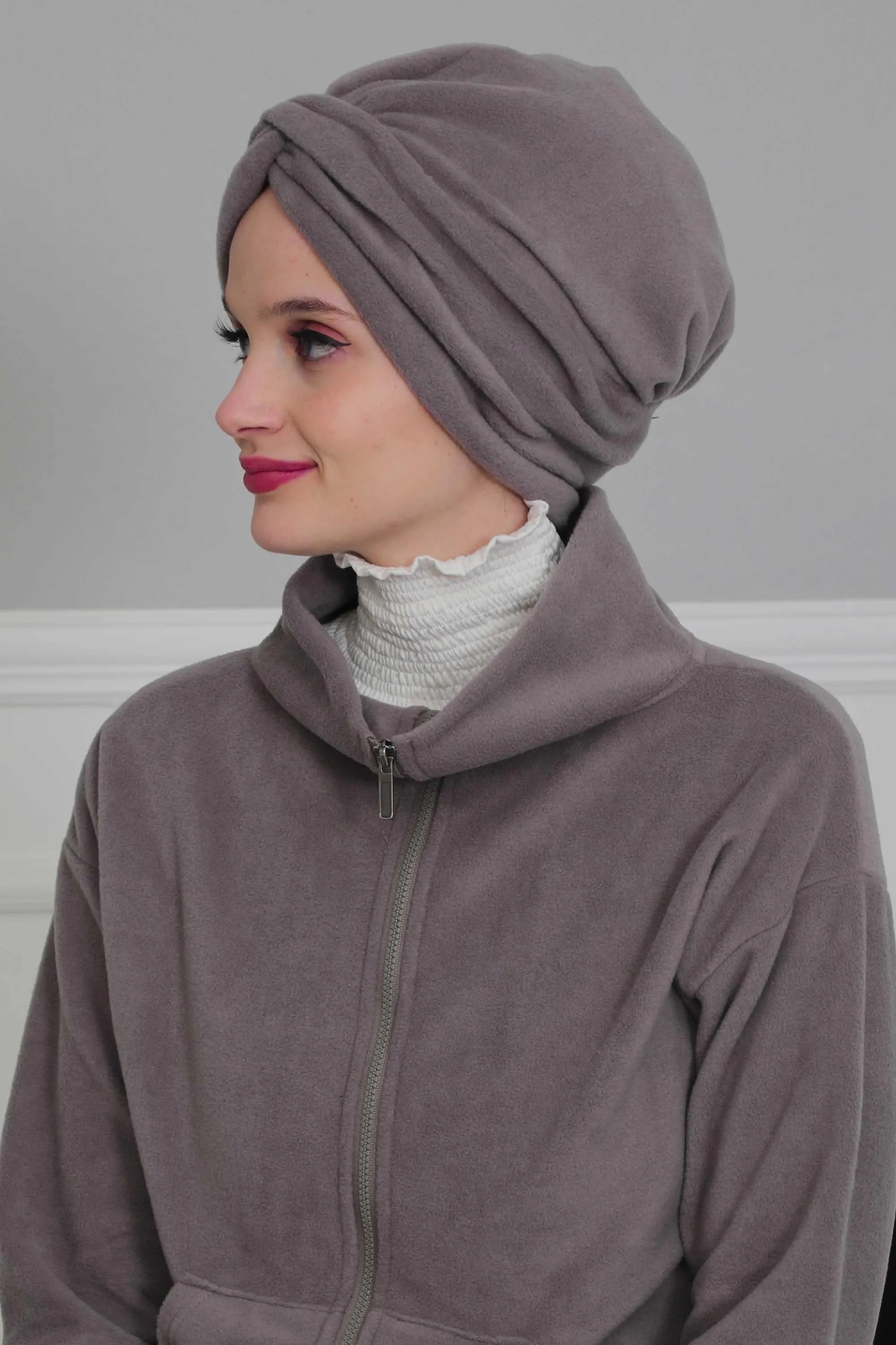 Super Soft Fleece Instant Turban Hijab for Women, Elegant Winter Fashion Hijab Turban, Warm Pre-Tied Headwrap, Comfortable Chemo Bonnet,B-4P