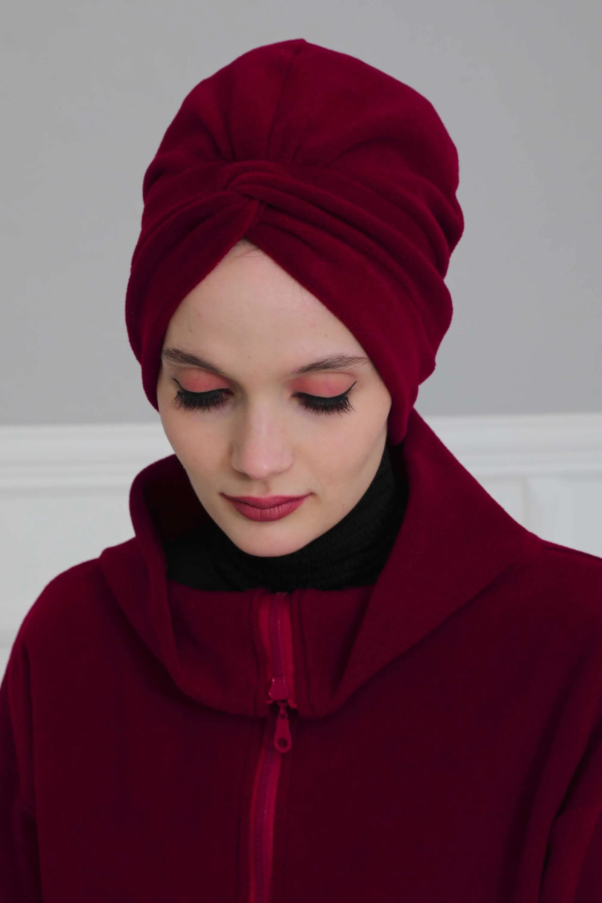 Super Soft Fleece Instant Turban Hijab for Women, Elegant Winter Fashion Hijab Turban, Warm Pre-Tied Headwrap, Comfortable Chemo Bonnet,B-4P