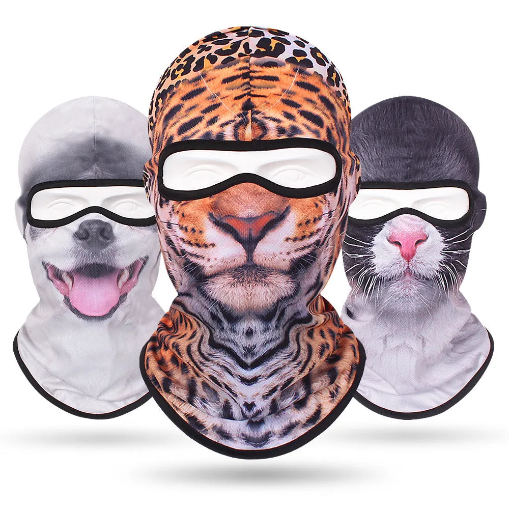 Sweat-absorbent, quick-drying breathable mask for men and women, outdoor cycling sun protection hood, cute pet hood, animal scarf