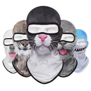 Sweat-absorbent, quick-drying breathable mask for men and women, outdoor cycling sun protection hood, cute pet hood, animal scarf