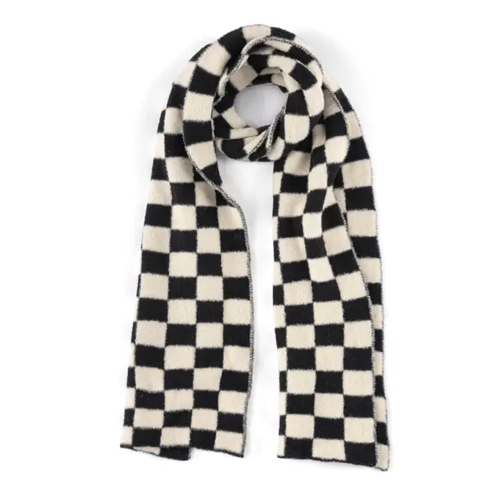 Tanner Scarf Black Cream Check