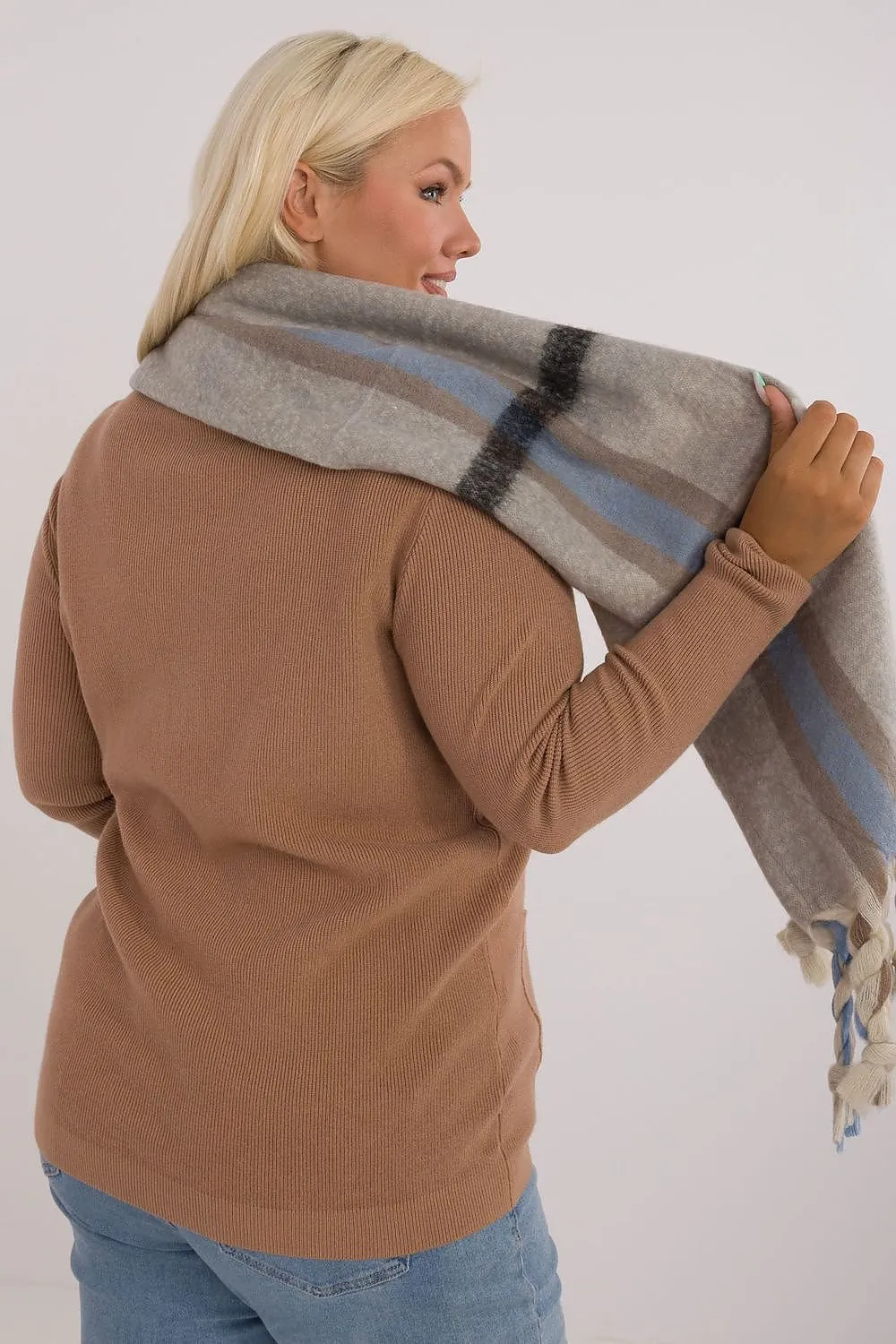 TEEK - Big Plaid Fringe Scarf