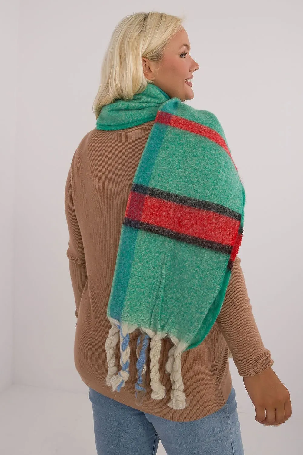 TEEK - Big Plaid Fringe Scarf