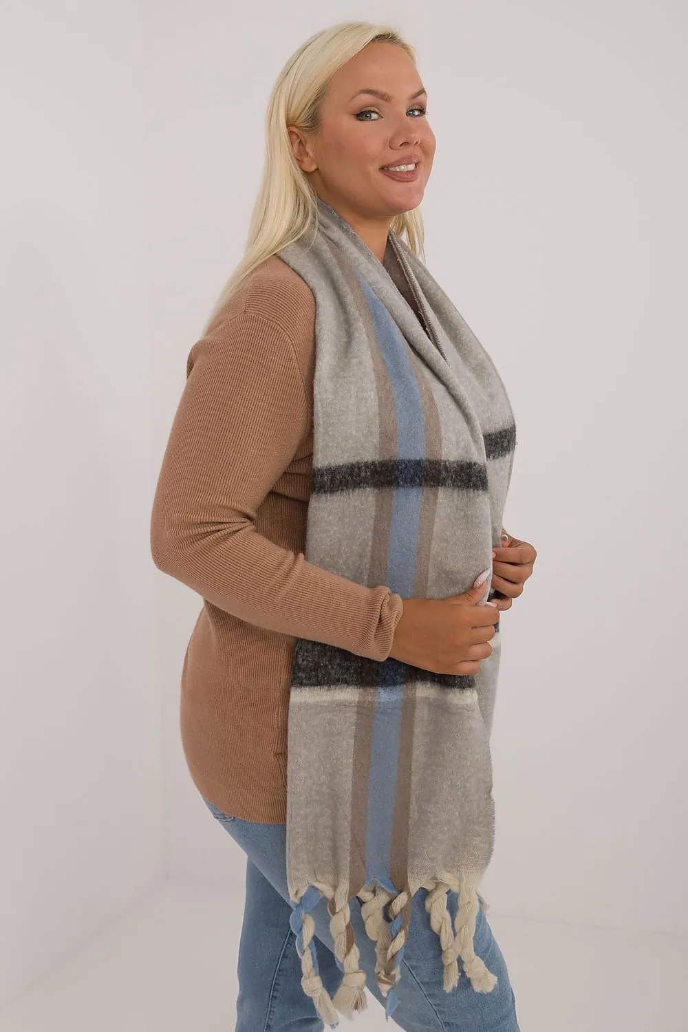 TEEK - Big Plaid Fringe Scarf