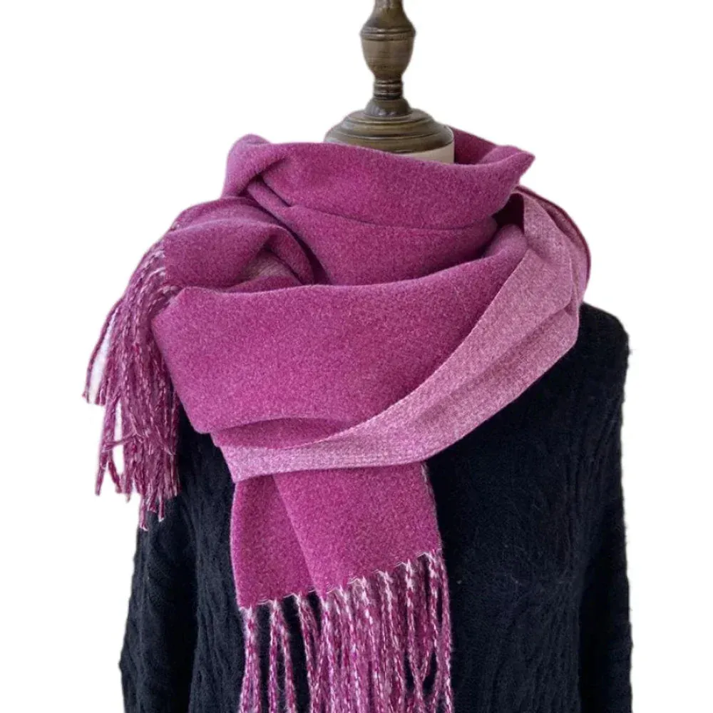 Two Tone Warm And Soft Wrapping Style Scarf