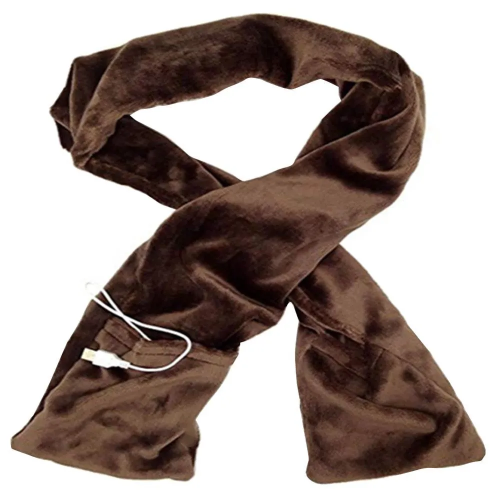 Unisex USB Heating Cold Protection Comfortable Stretch Velvet Fabric Scarfs