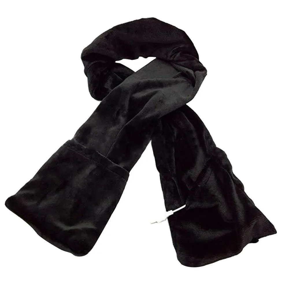 Unisex USB Heating Cold Protection Comfortable Stretch Velvet Fabric Scarfs