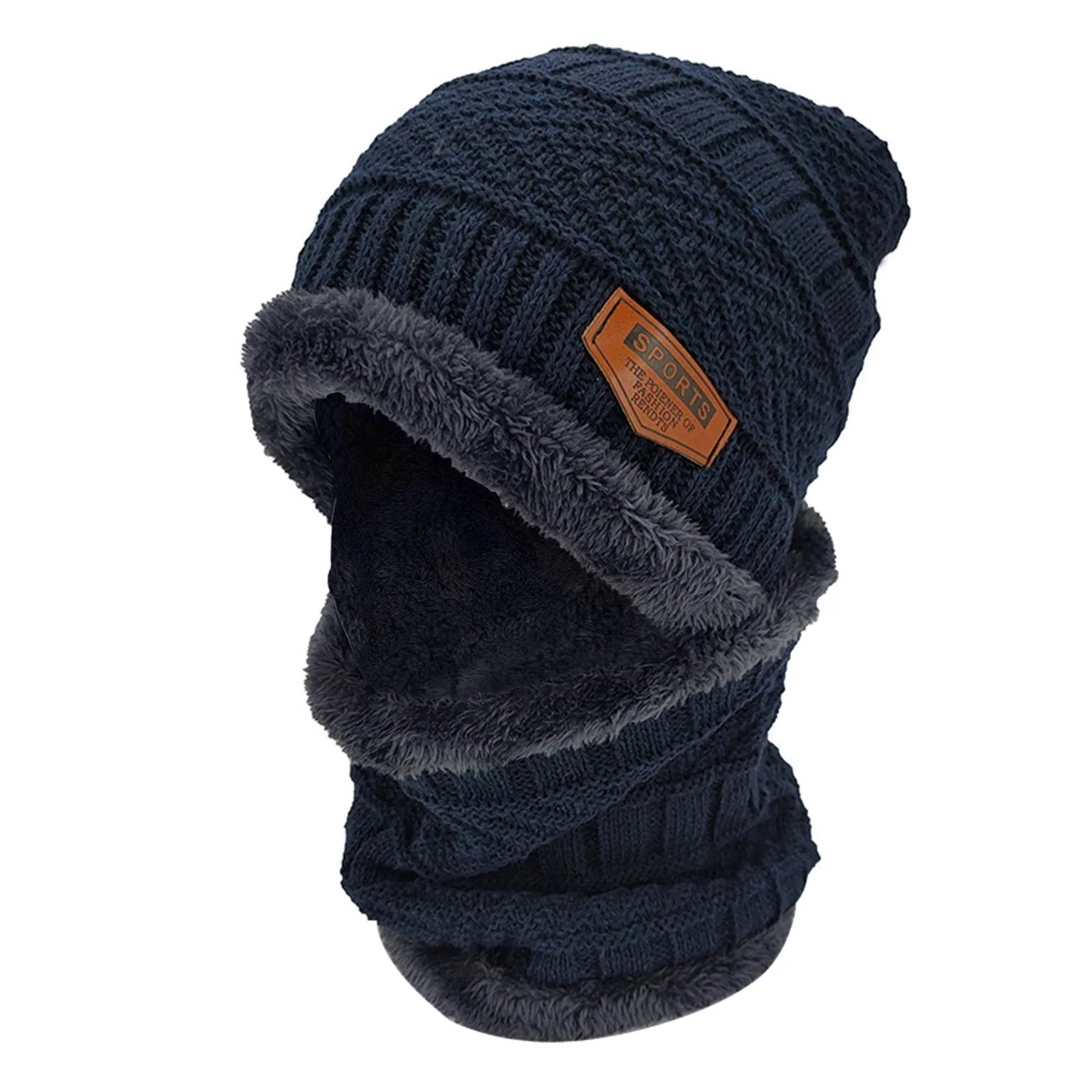 Unisex Winter Beanie Hat Scarf Set