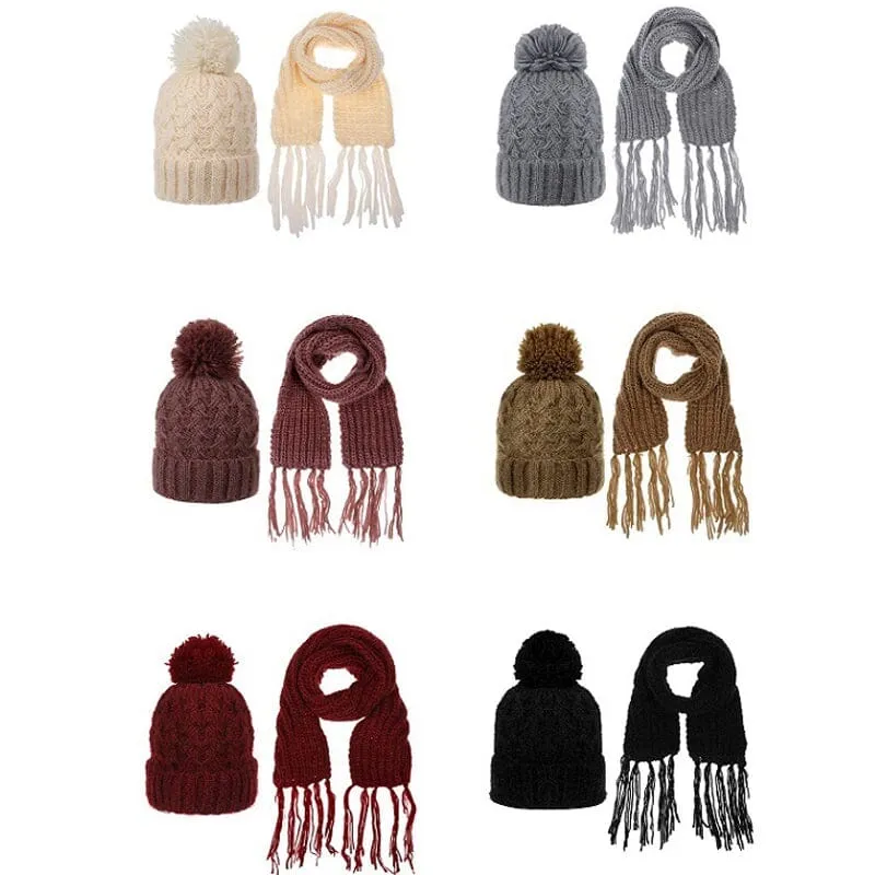 Winter Beanie Hat Scarf Set 1115 (6 units)