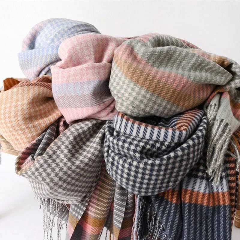 winter warm thicked blanket scarves For ladies