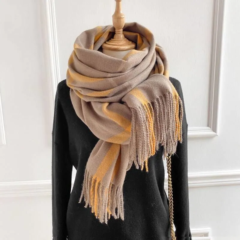 winter warm thicked blanket scarves For ladies