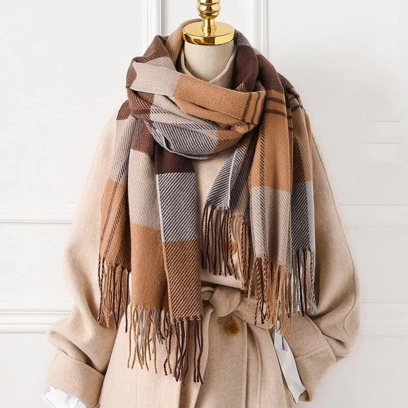 winter warm thicked blanket scarves For ladies