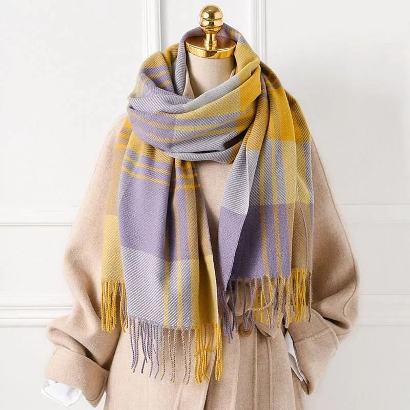 winter warm thicked blanket scarves For ladies