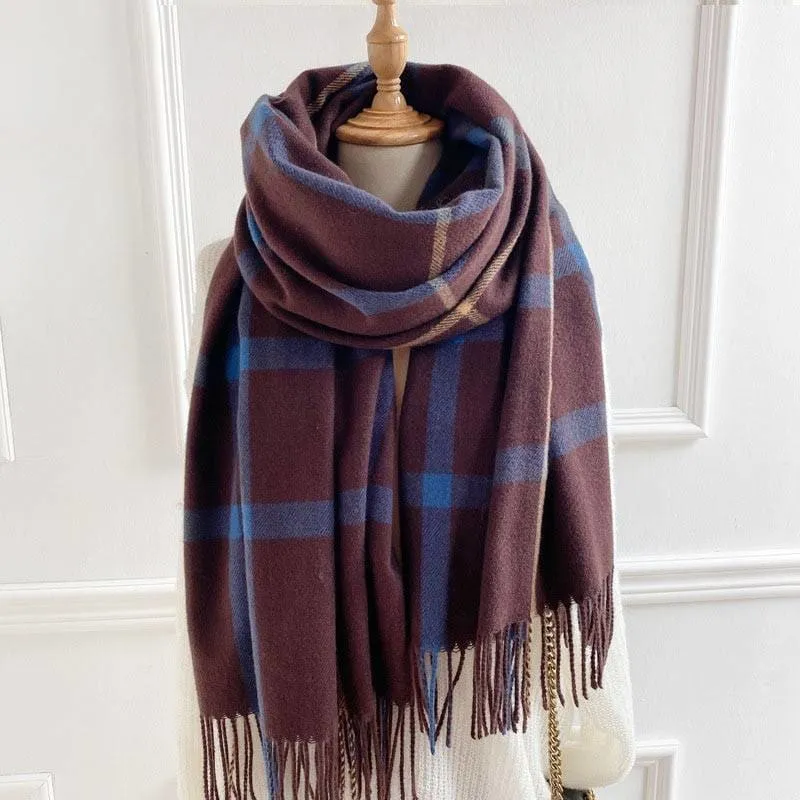 winter warm thicked blanket scarves For ladies