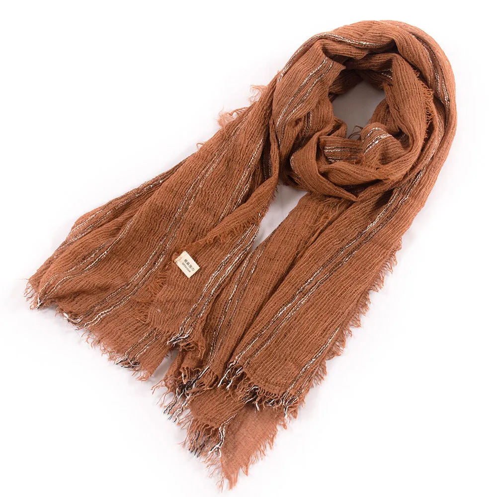 Women Soft Cotton Hemp Scarf Shawl Long Scarves, Scarf and Wrap, Head Scarves