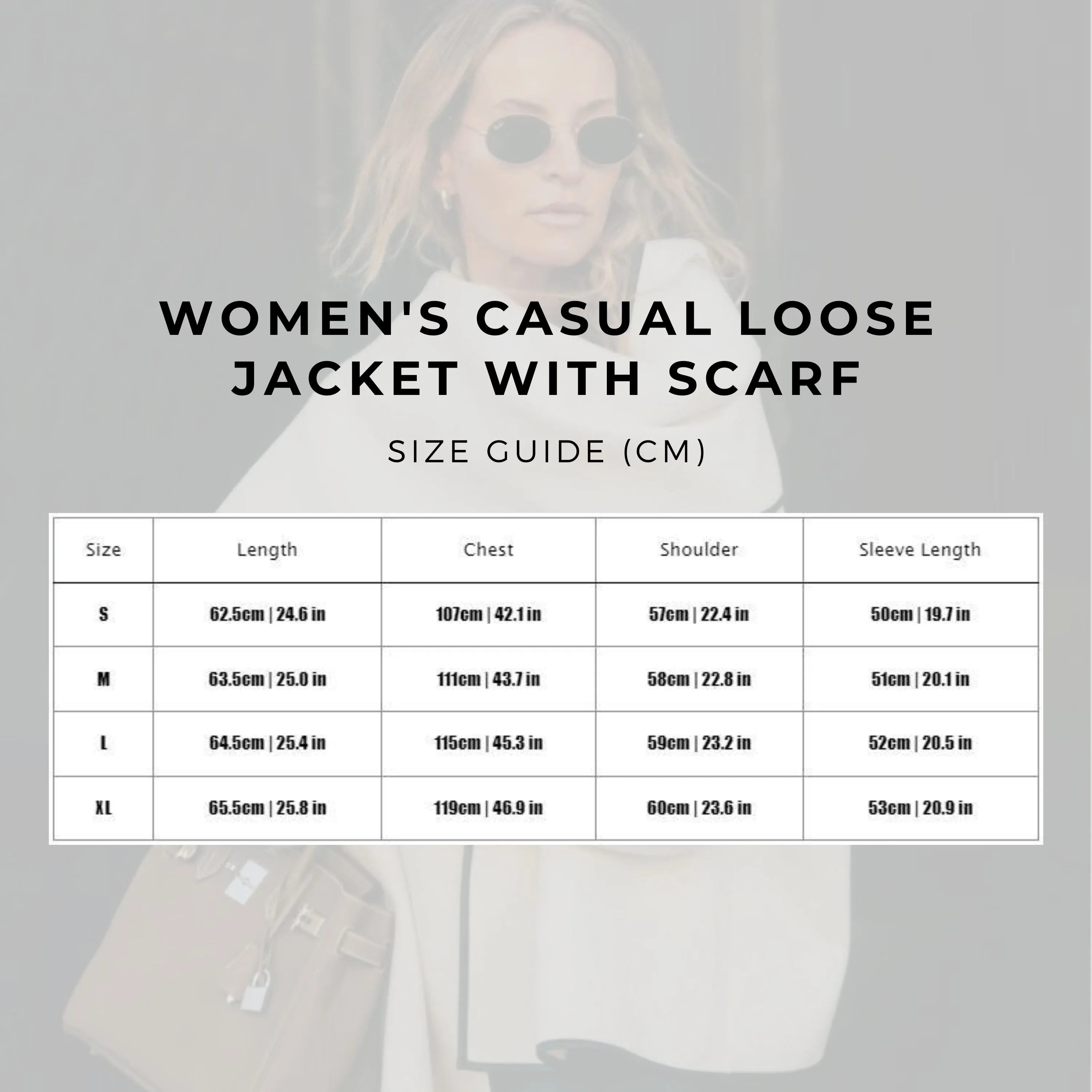 Women's Casual Loose Jacket with Scarf