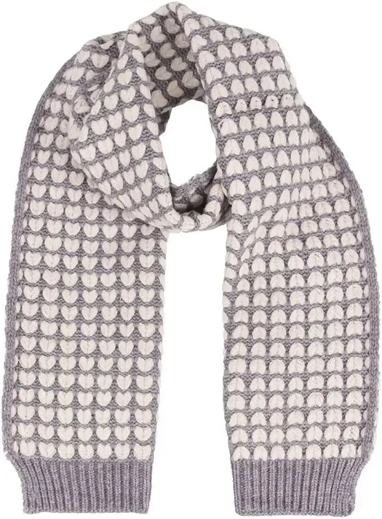 Zelly 10558 Knitted Hearts Scarf (3 Colours)